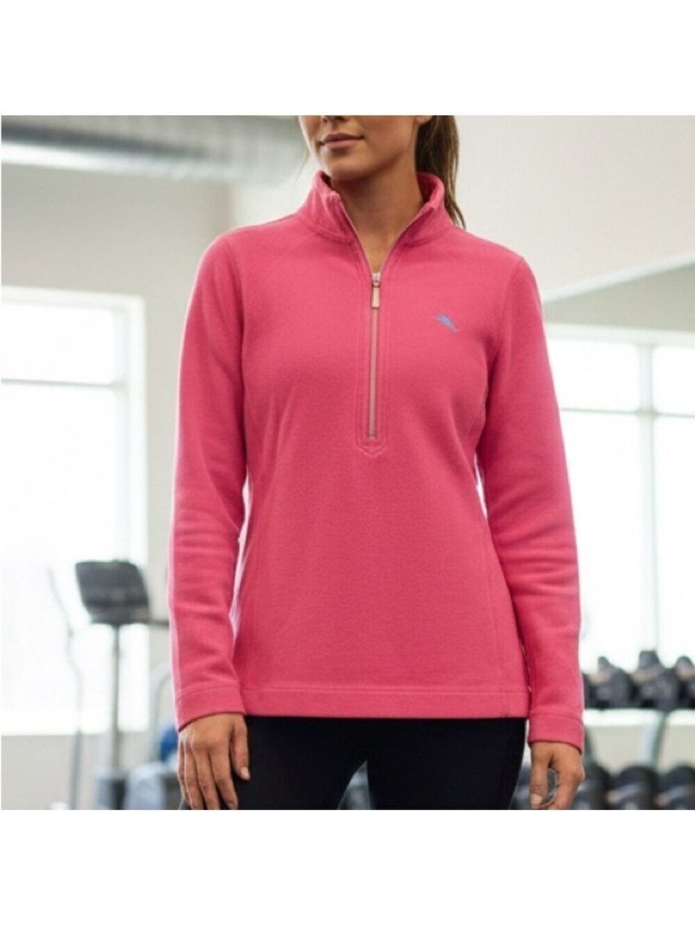 Tommy Bahama Raspberry Pink Quarter-Zip Fleece Pullover